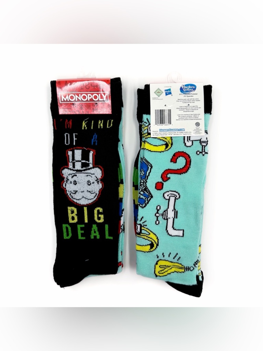 Monopoly Crew Socks Hasbro Board Game Mens Womens Gift
